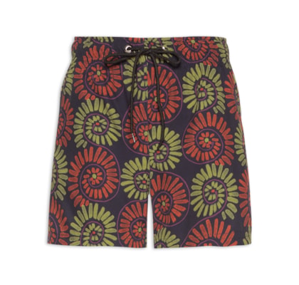 Short Feminino Estampado Conchas - Preto