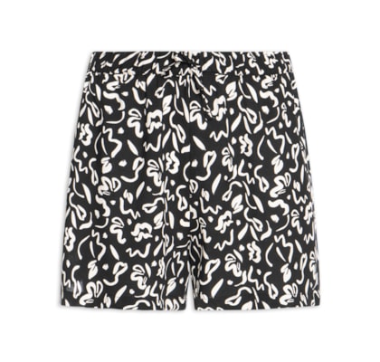 Short Feminino Estampado - Preto