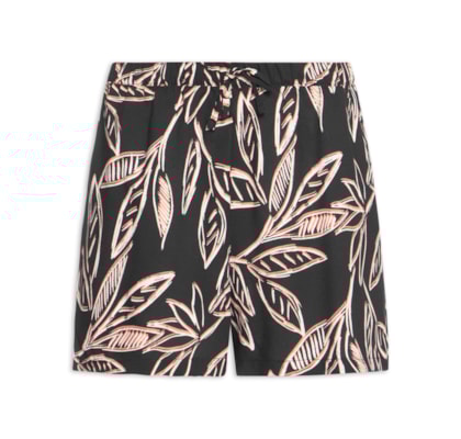 Short Feminino Estampado - Preto