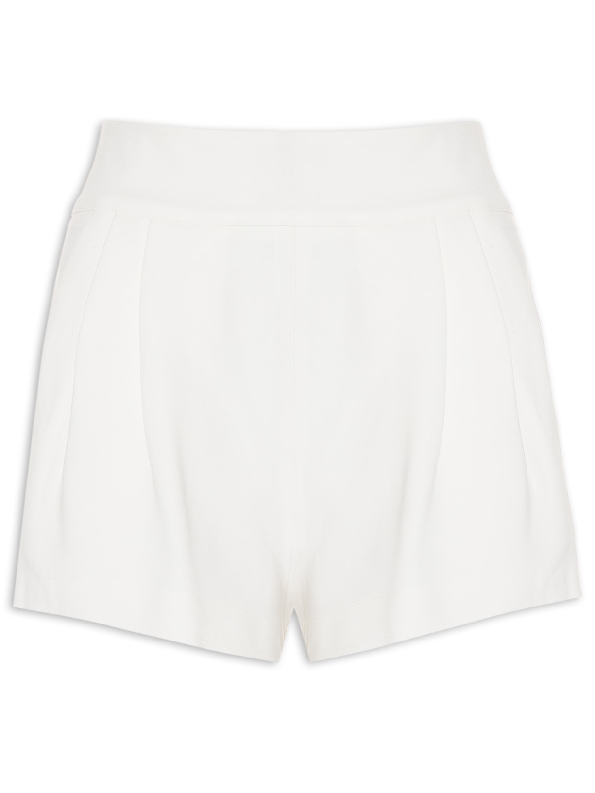 Short Feminino Estruturado Pregas Off - Off White