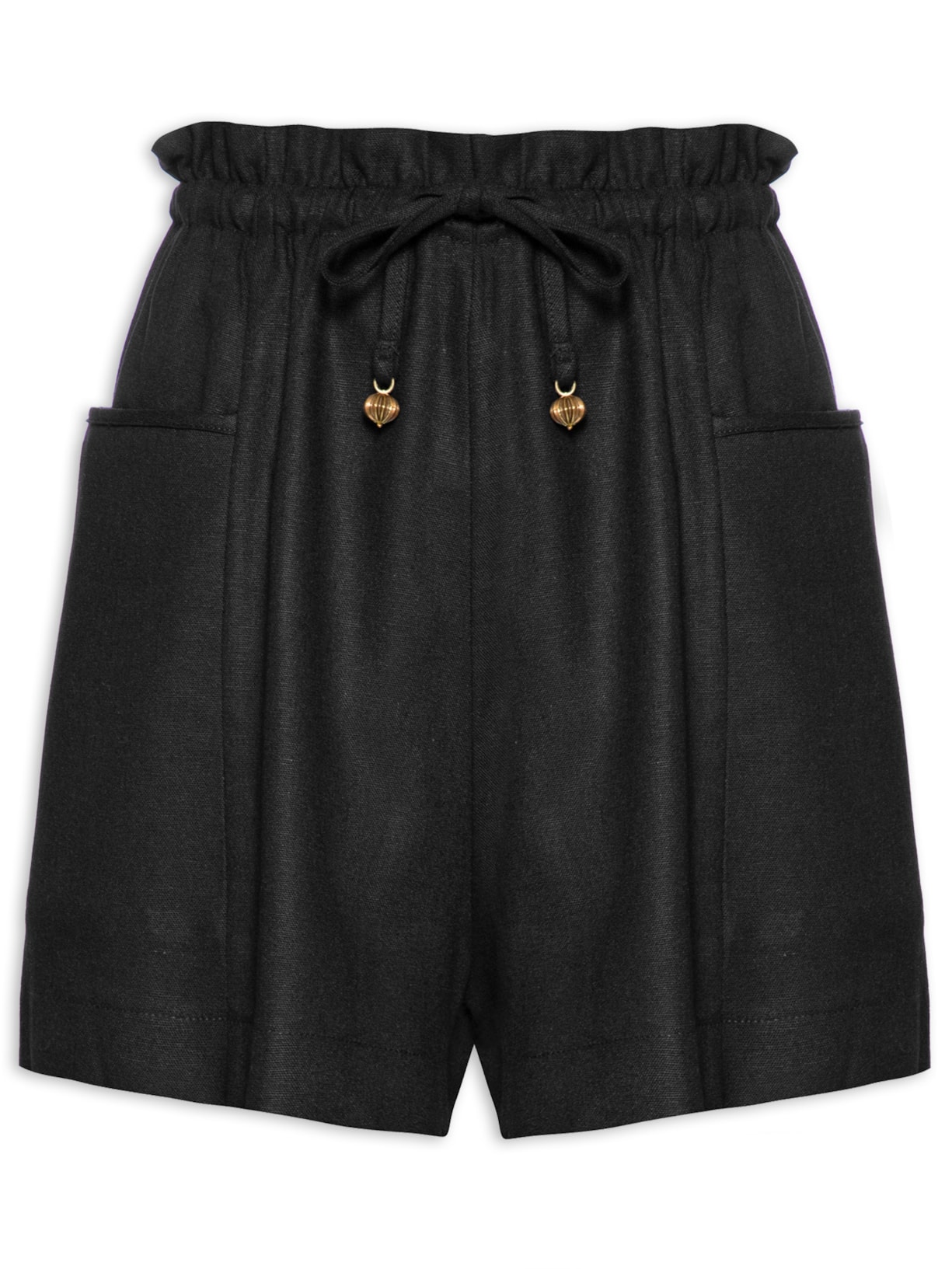 Short Feminino Evasê Clochard Preto Maria Filó