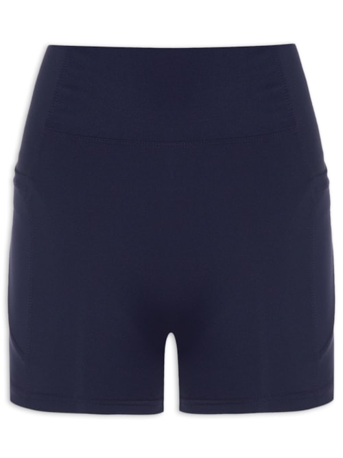 Short Feminino Fitness Com Bolso - Azul
