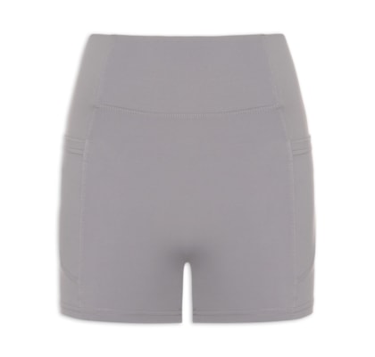 Short Feminino Fitness Com Bolso - Cinza