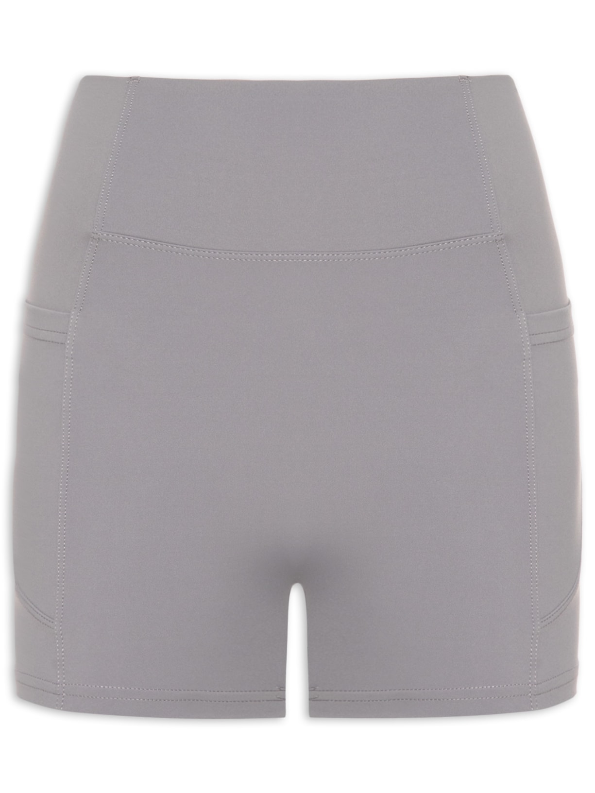 Short Feminino Fitness Com Bolso - Cinza