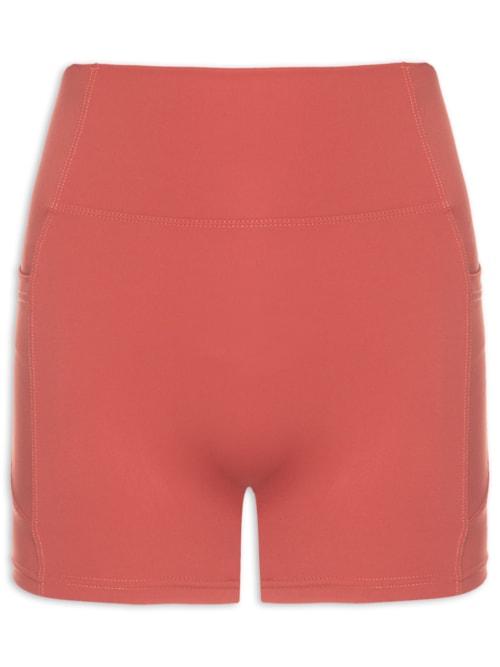 Short Feminino Fitness Com Bolso - Laranja