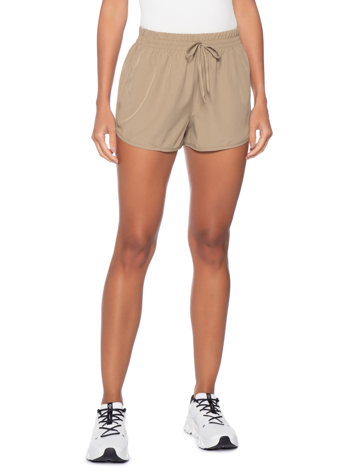 Short Feminino Fitness Corrida Bege Basiq