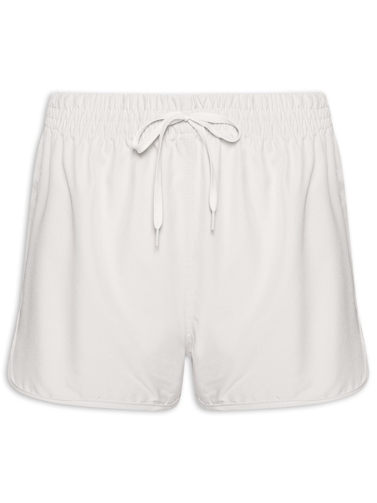 Short Feminino Fitness Corrida Off White Basiq
