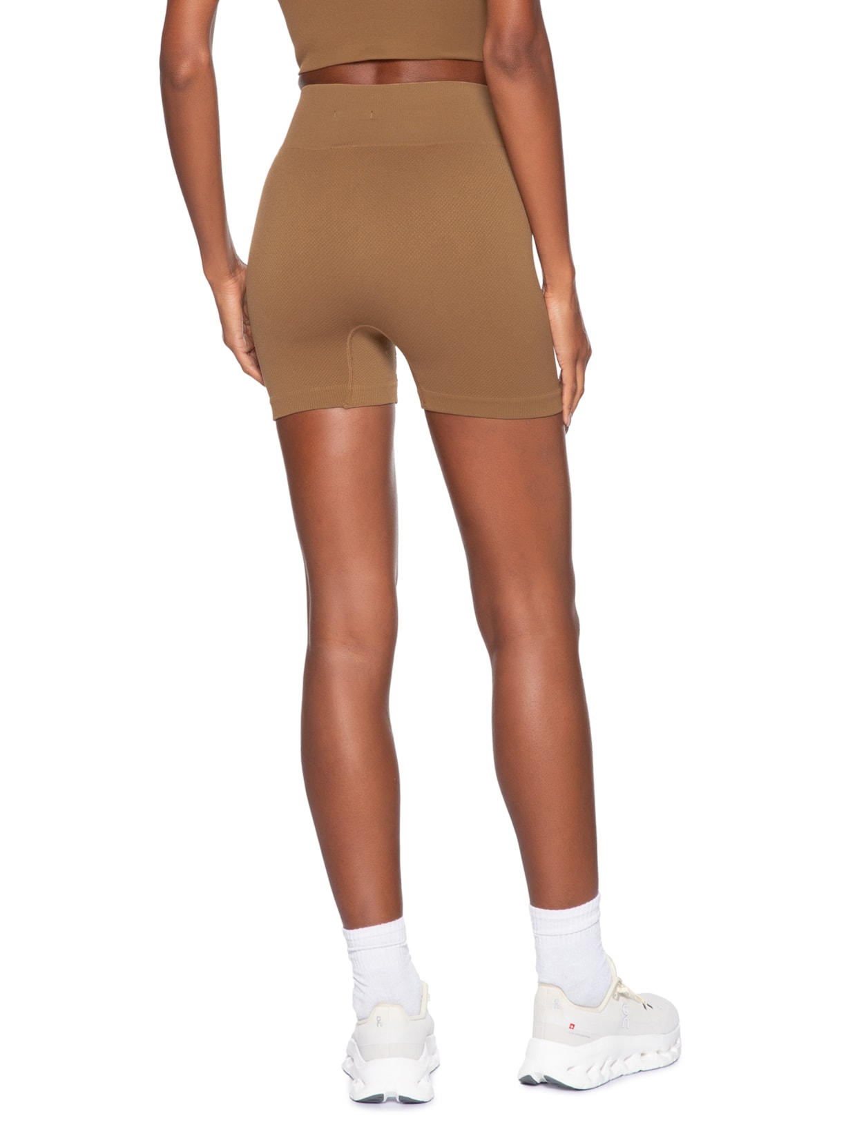 Short Feminino Fitness Texturizado Marrom Basiq