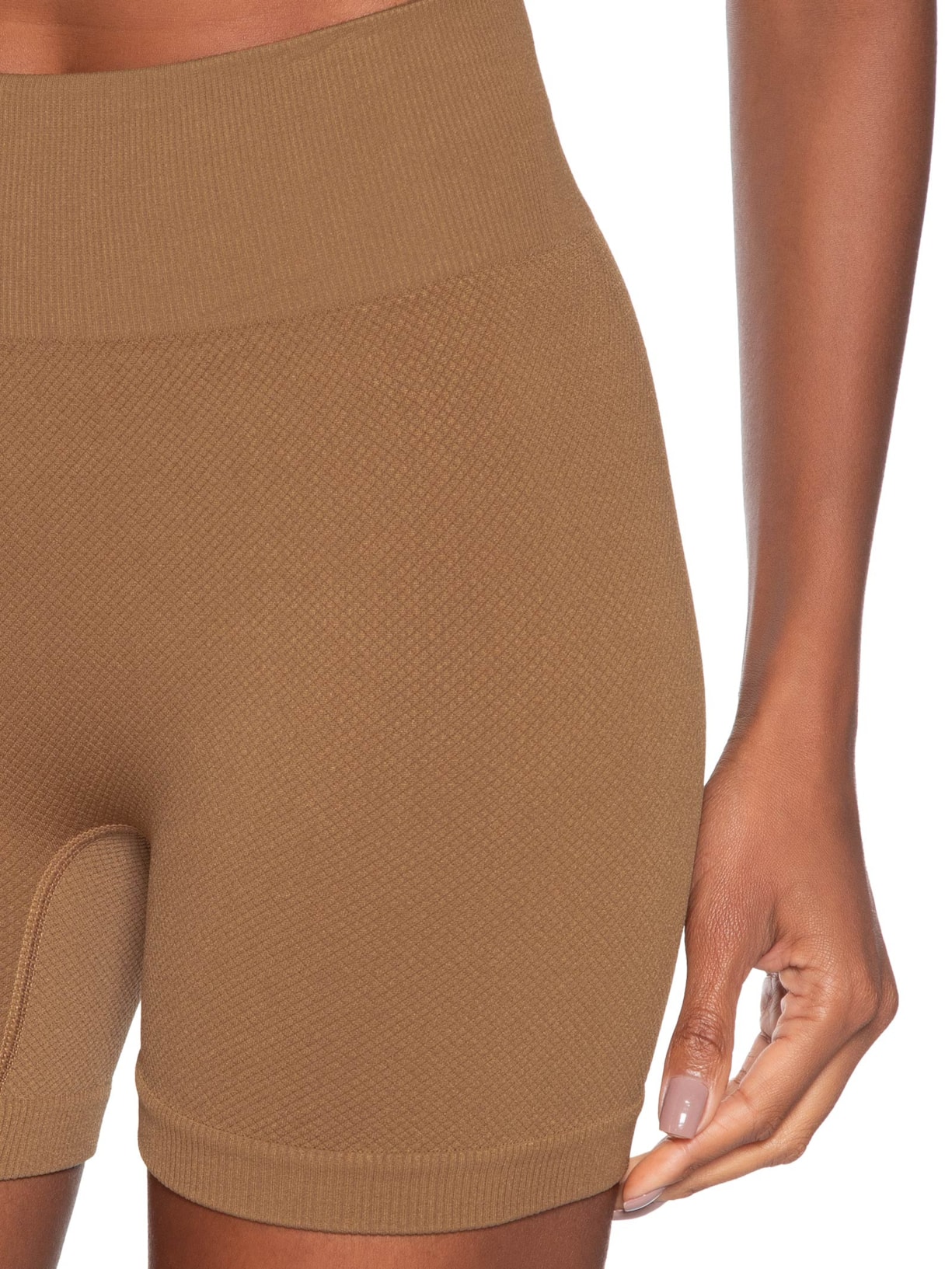 Short Feminino Fitness Texturizado Marrom Basiq