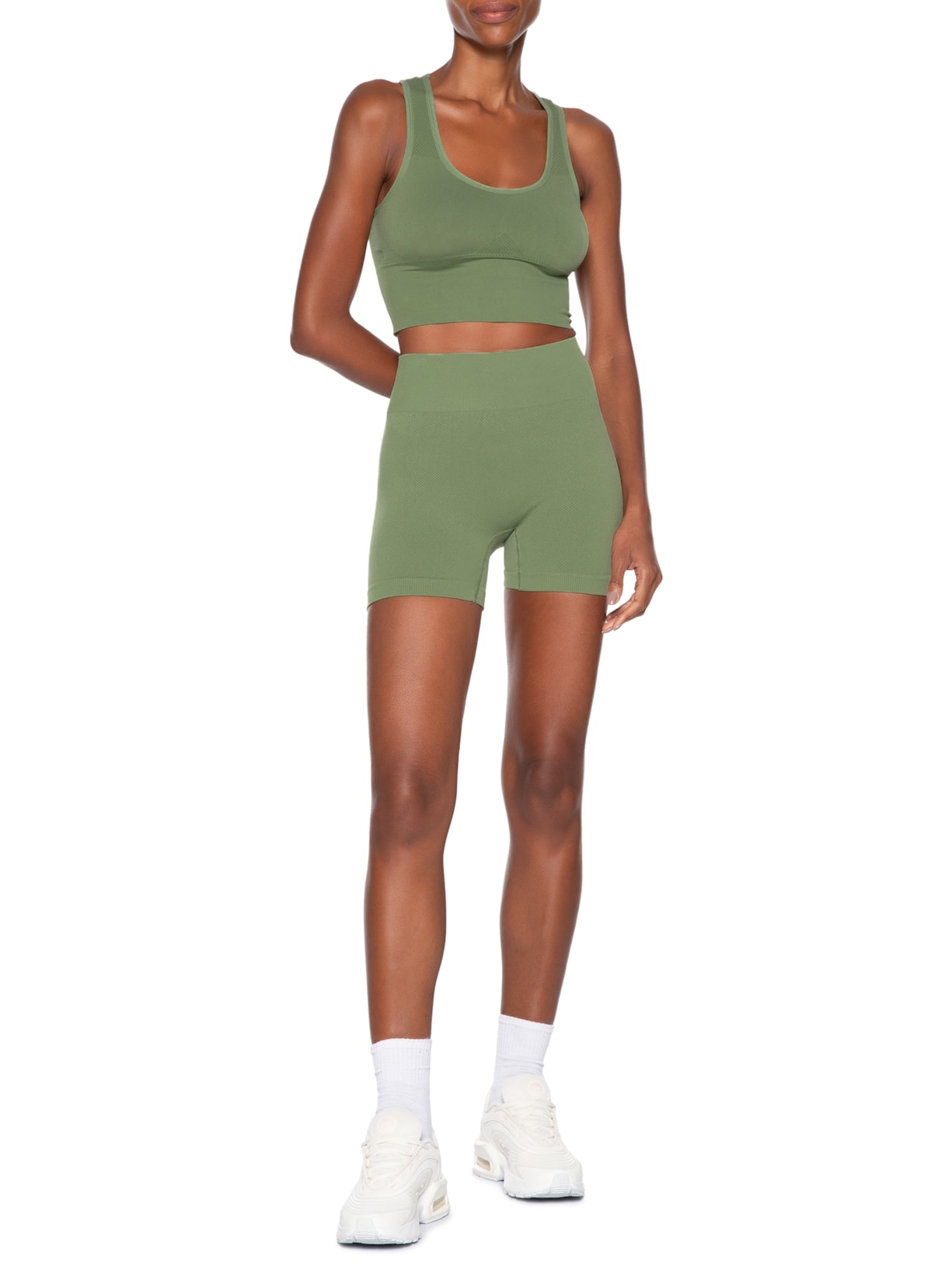 Short Feminino Fitness Texturizado Verde Basiq