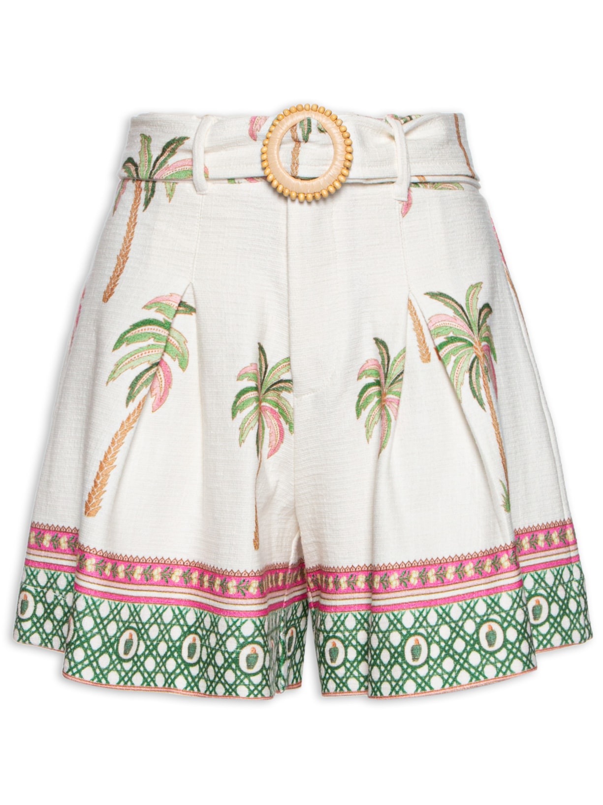 Short Feminino Fivela Coqueirinhos De Verão - Verde