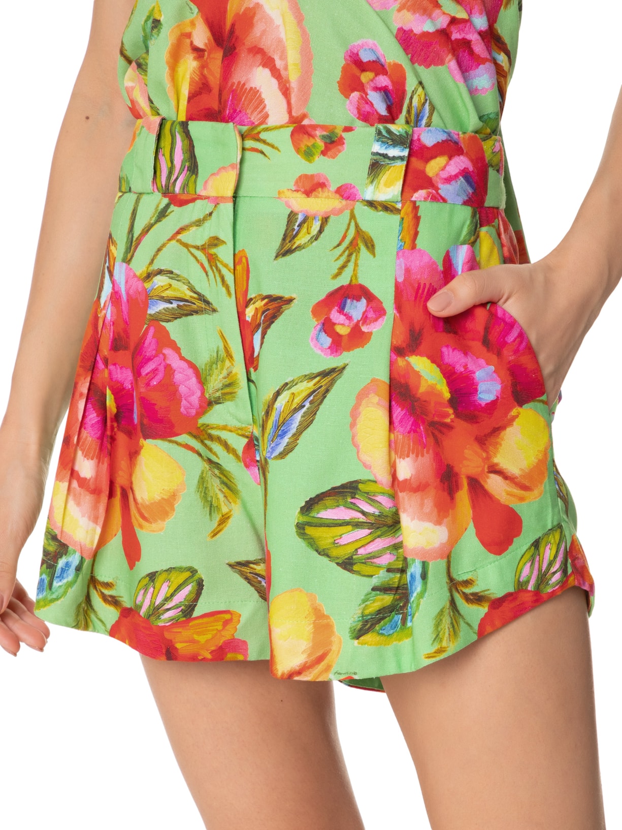 Short Feminino Flor Céu Verde Farm