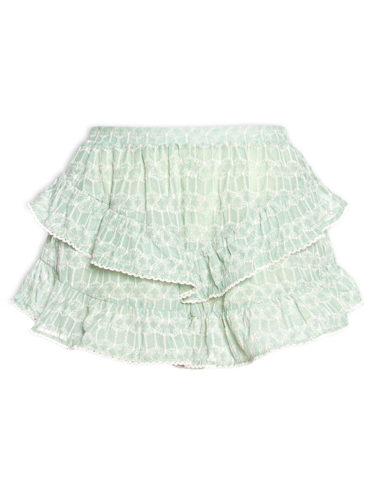 Short Feminino Fluido Babados Coqueiro - Verde