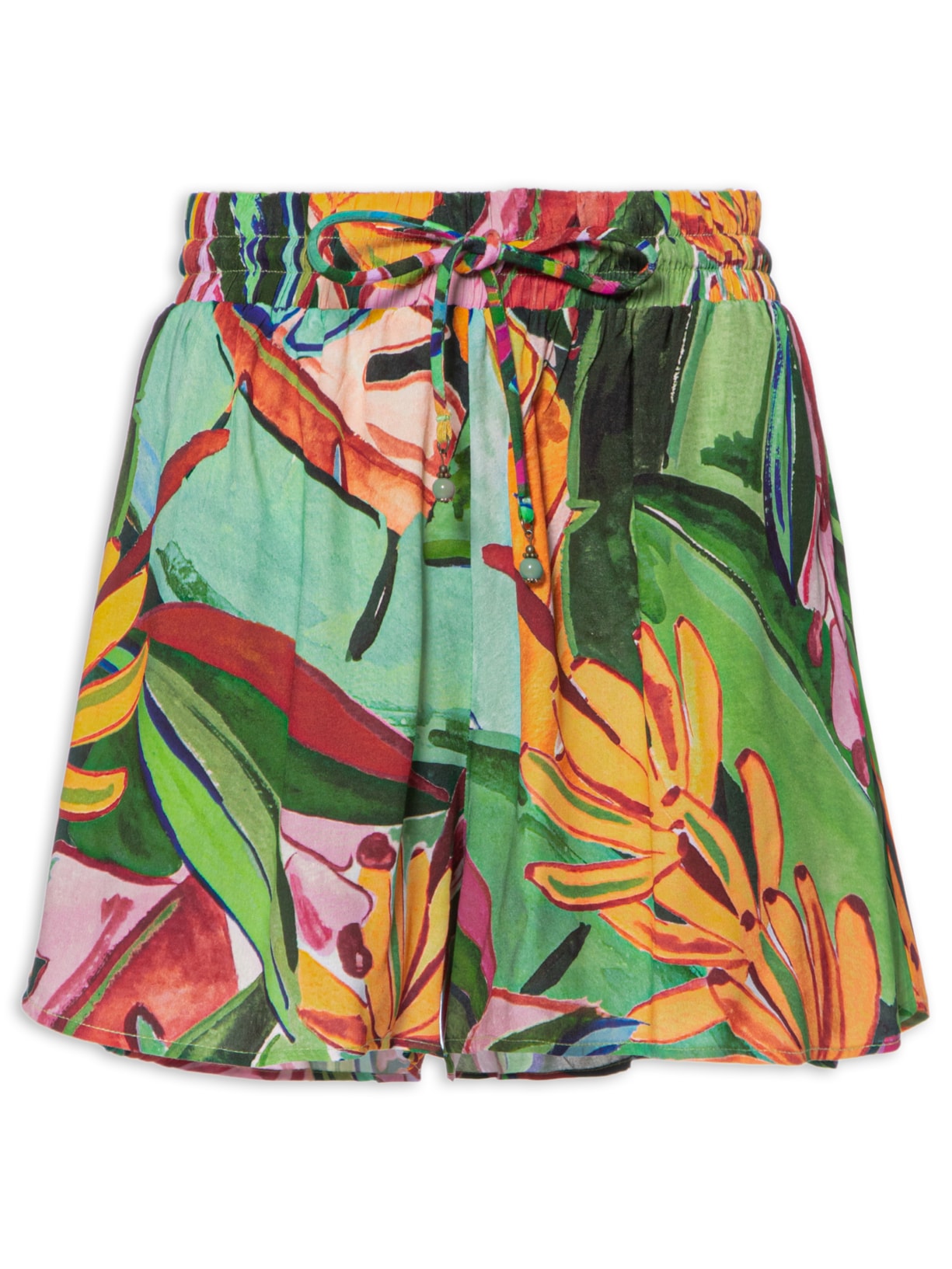 Short Feminino Folhagem De Banana - Verde