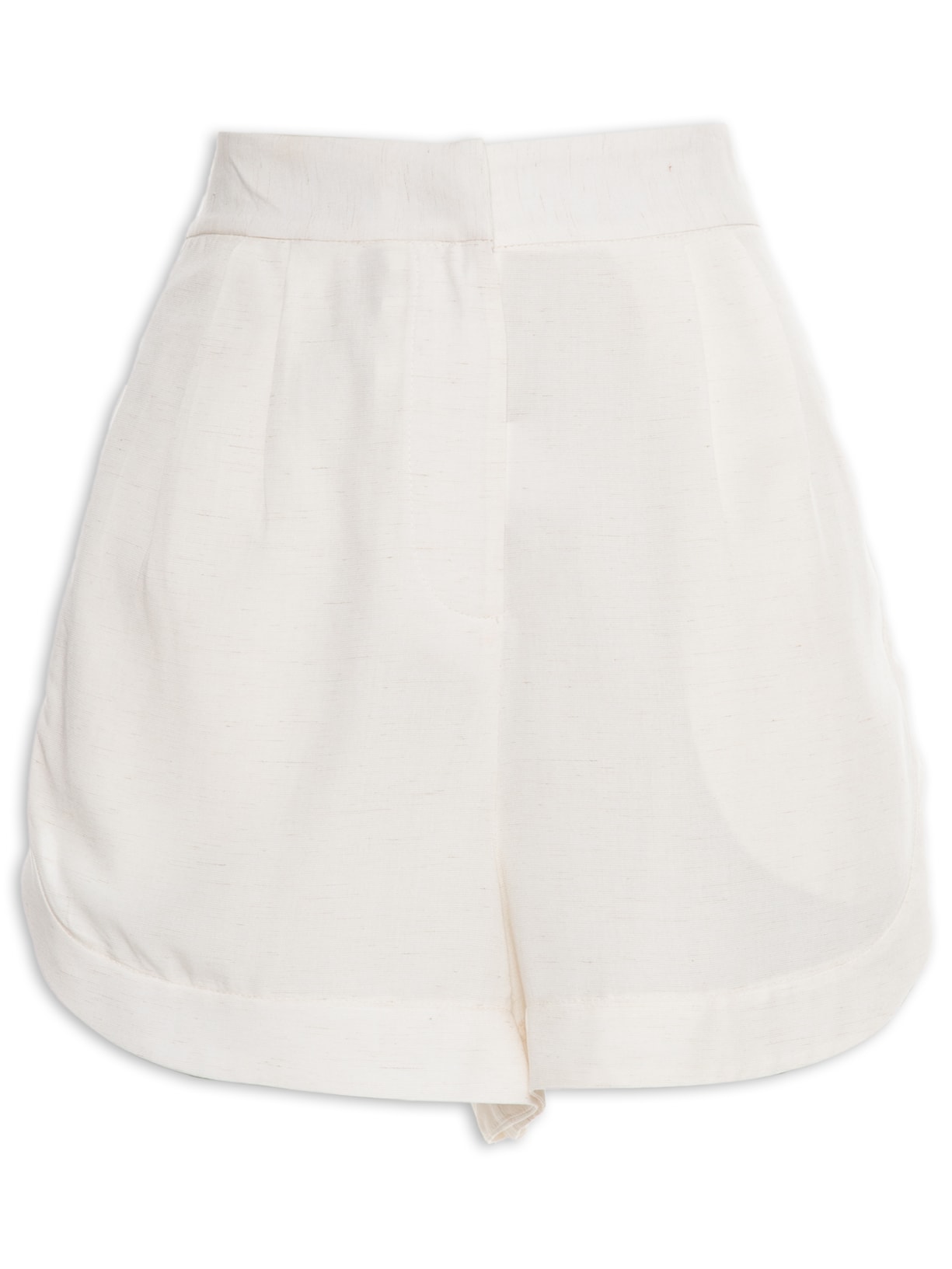 Short Feminino Fraldado Off White Dress To