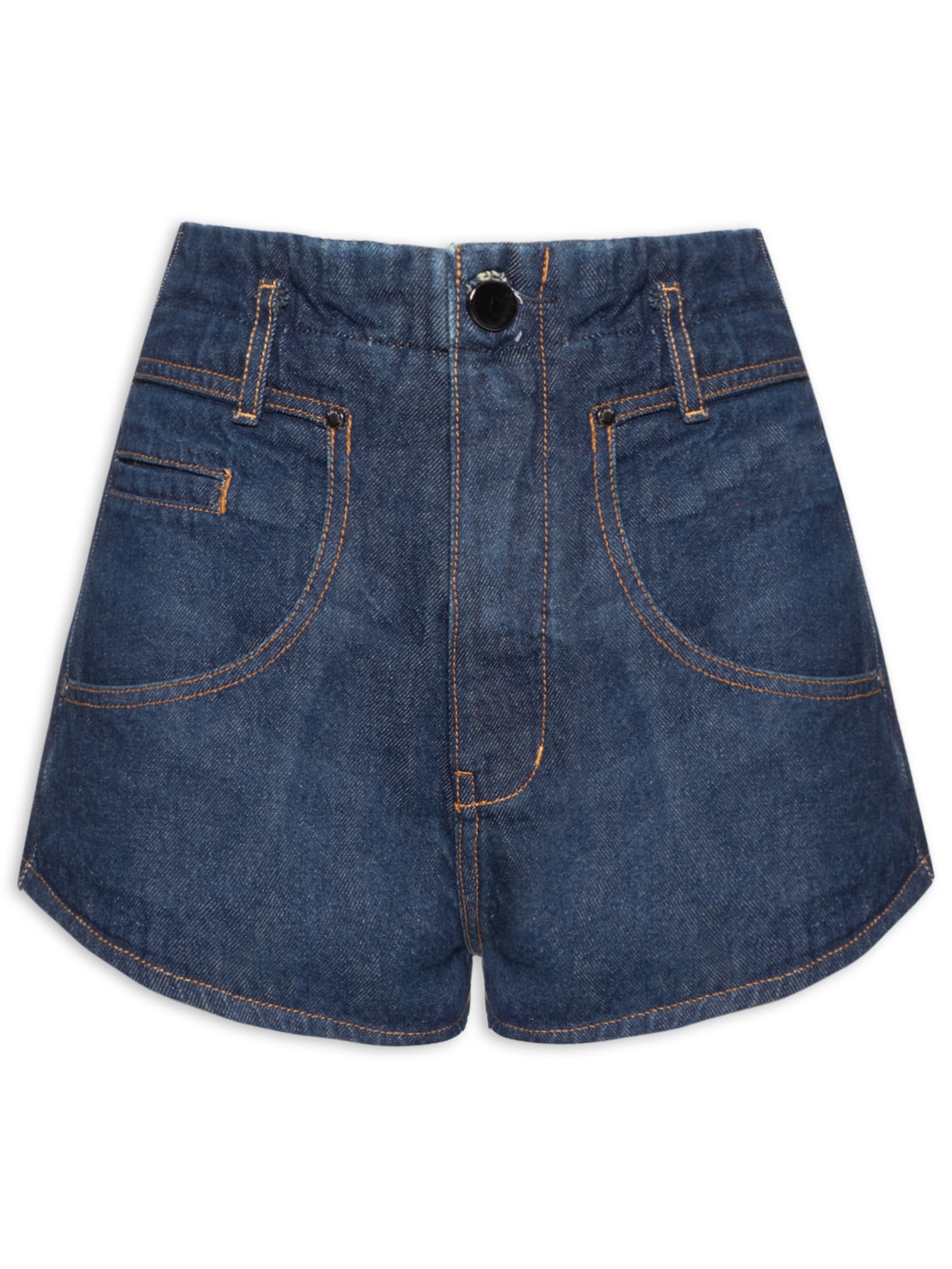 Short Feminino Frente Raw Denim - Azul