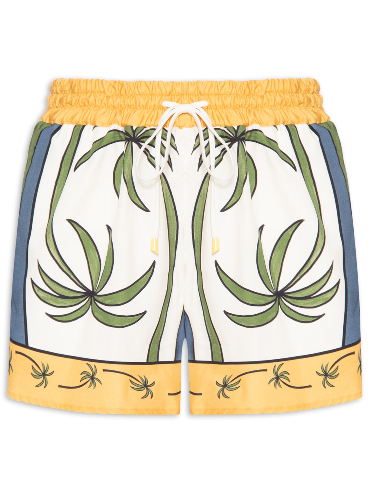 Short Feminino Gráfico Tropical - Amarelo