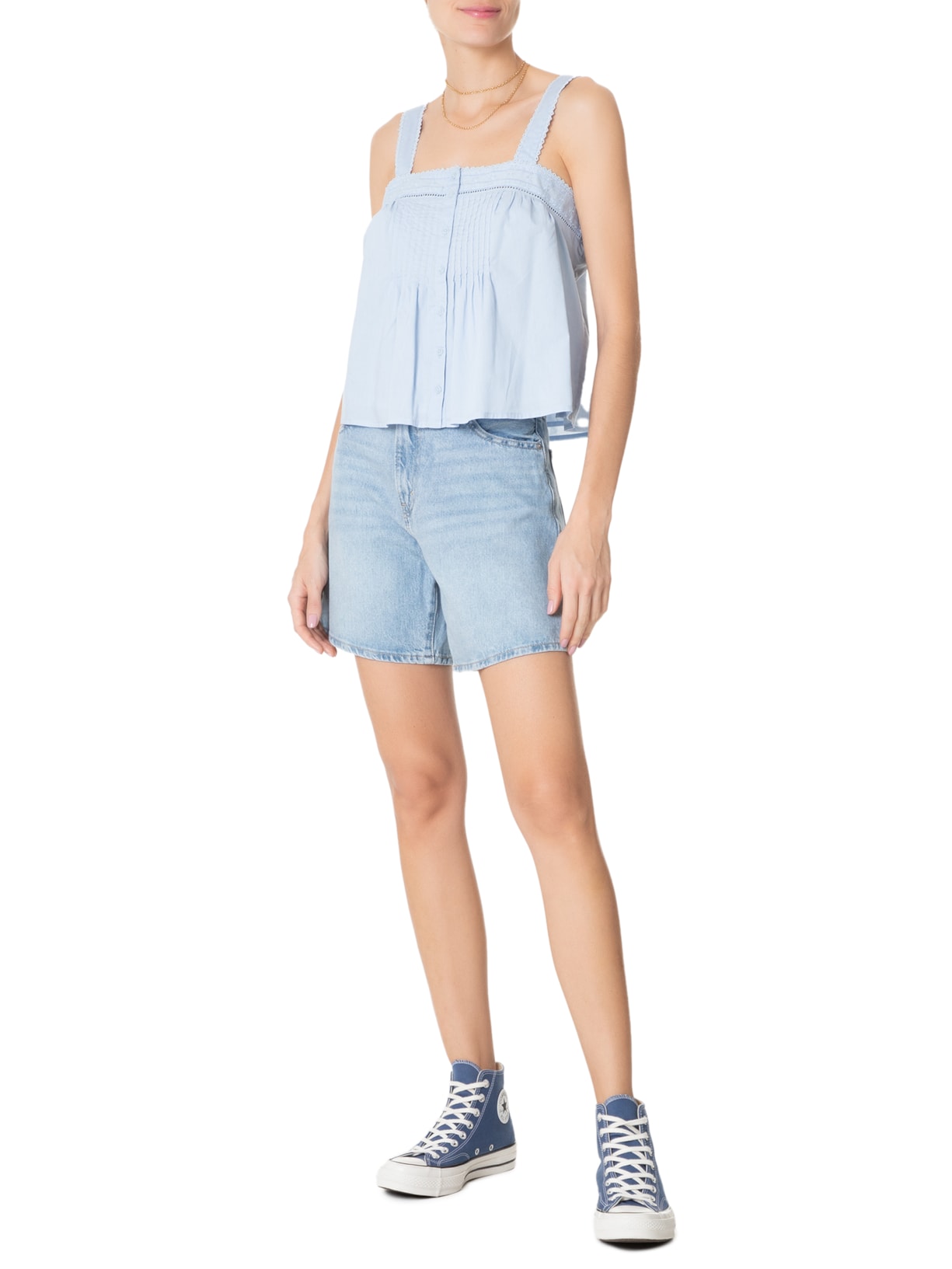 Short Feminino High Baggy Azul Levi's