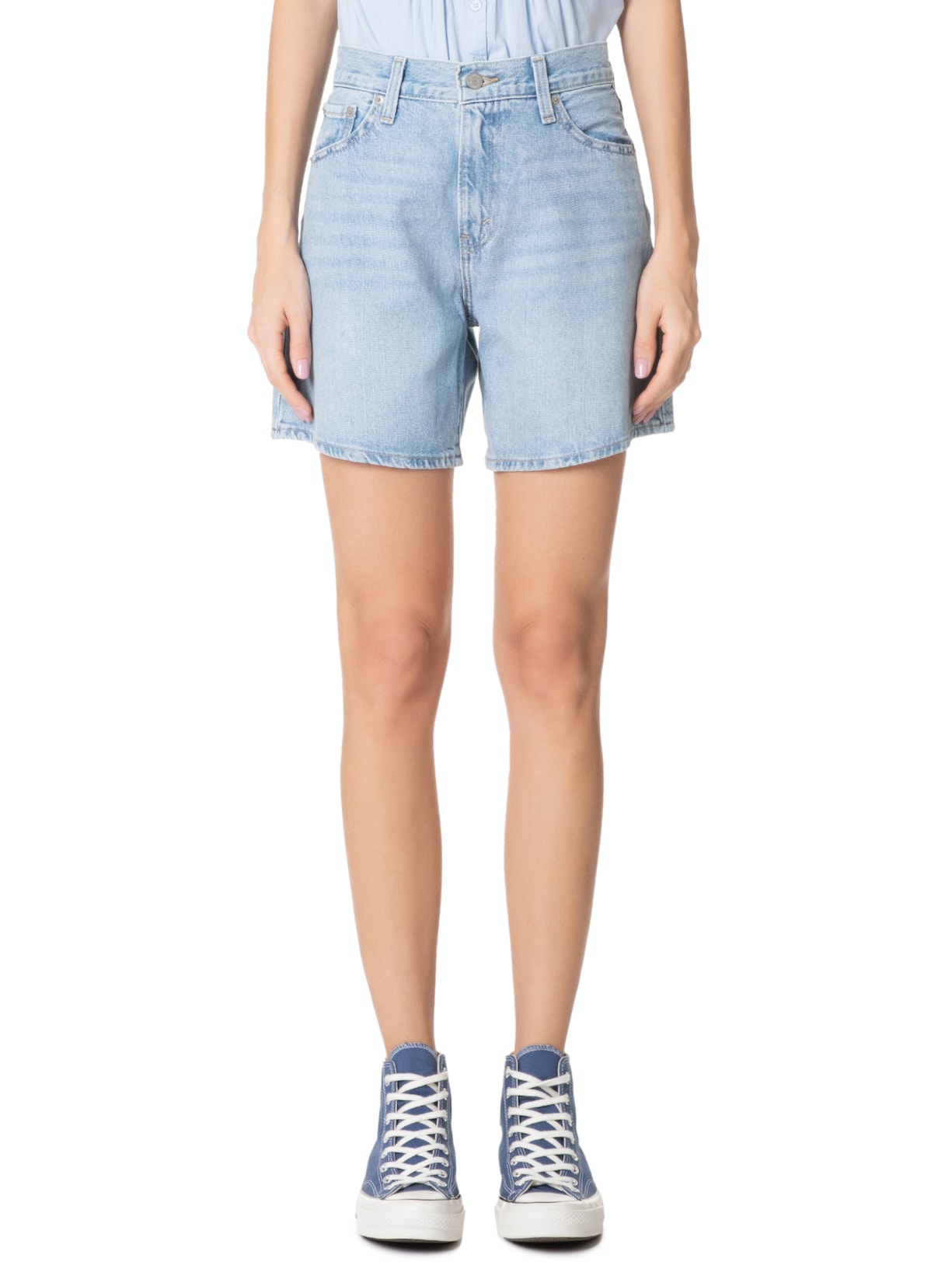 Short Feminino High Baggy Azul Levi's