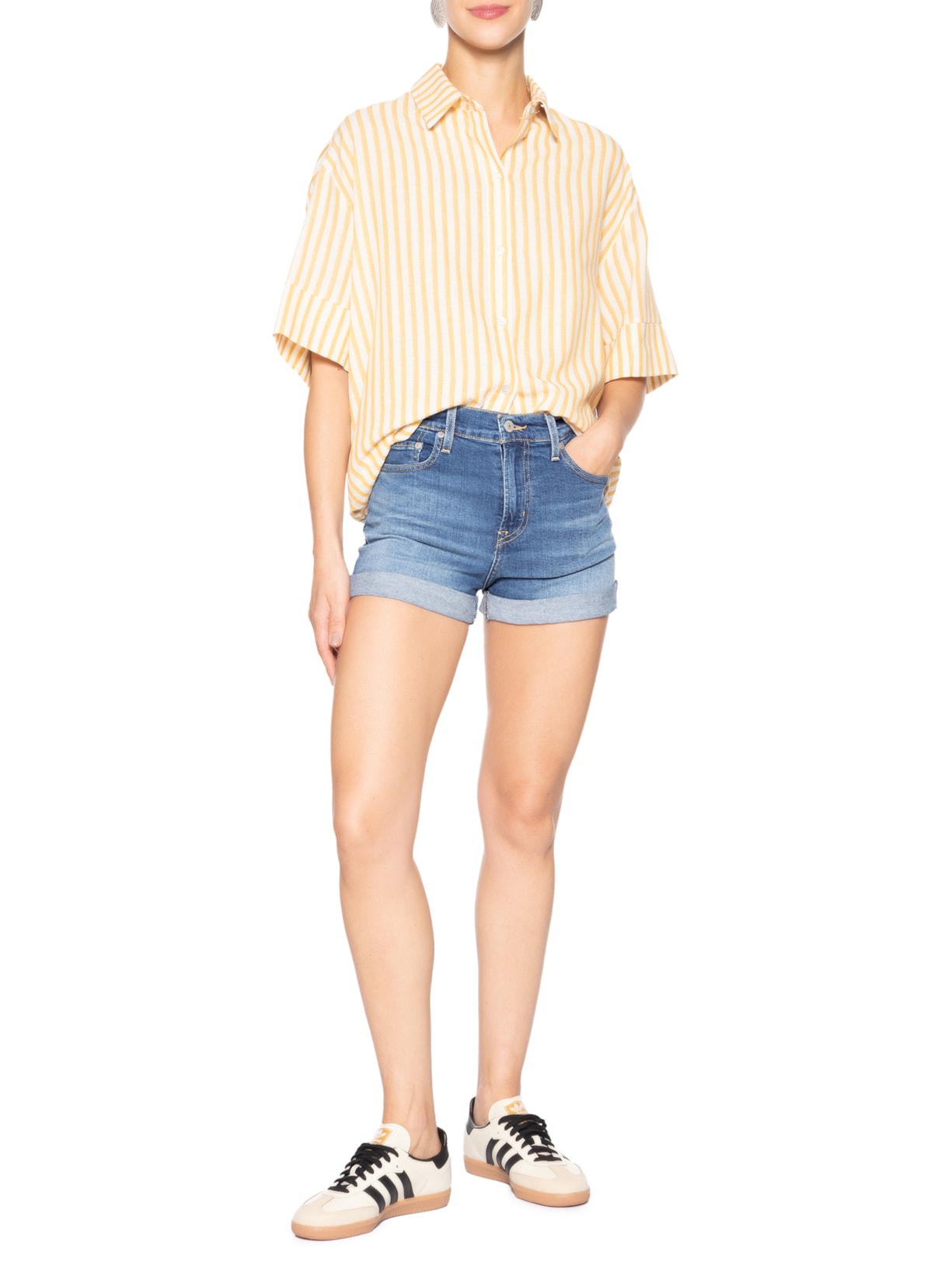 Short Feminino Hight Rise Azul Levi's