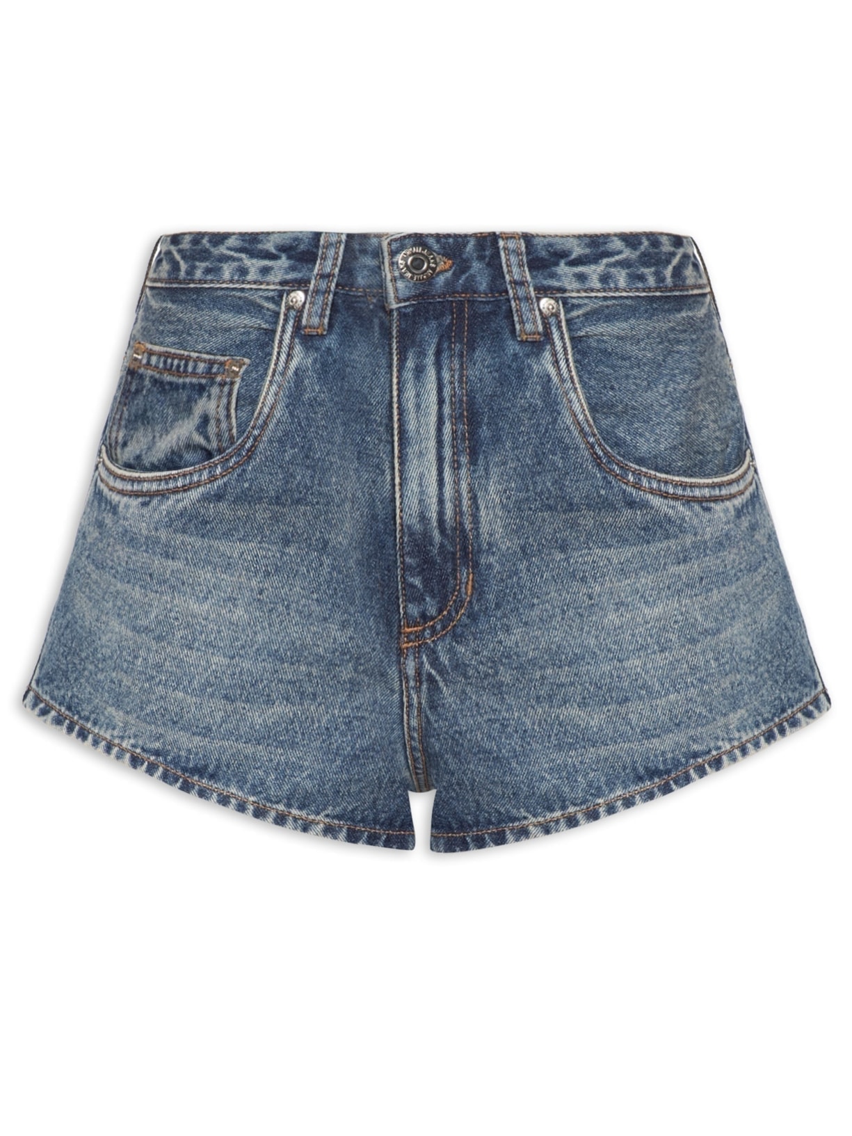 Short Feminino Jeans Bandagem - Azul