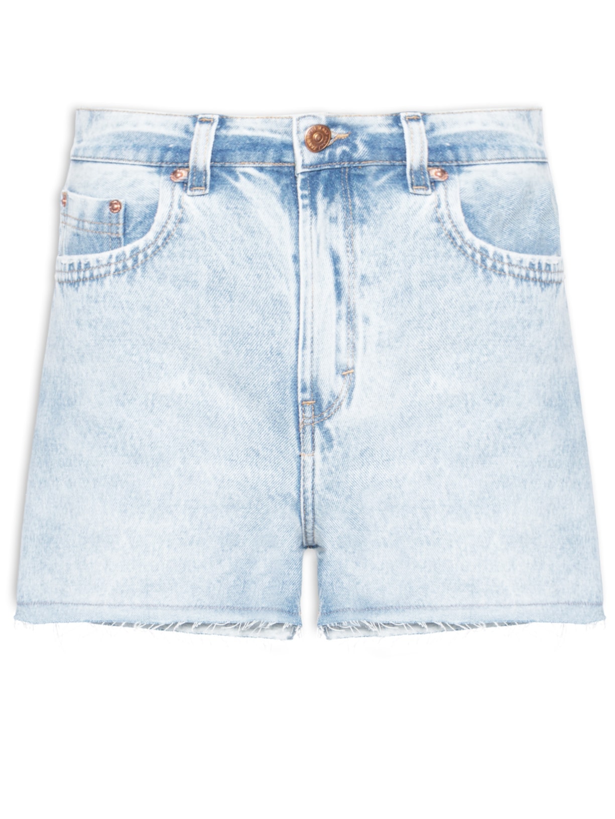 Short Feminino Jeans Barra Fio Azul Animale Jeans