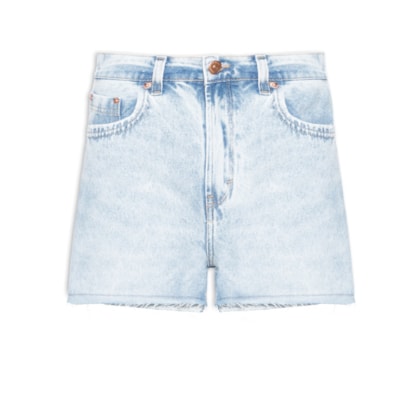 Short Feminino Jeans Barra Fio - Azul