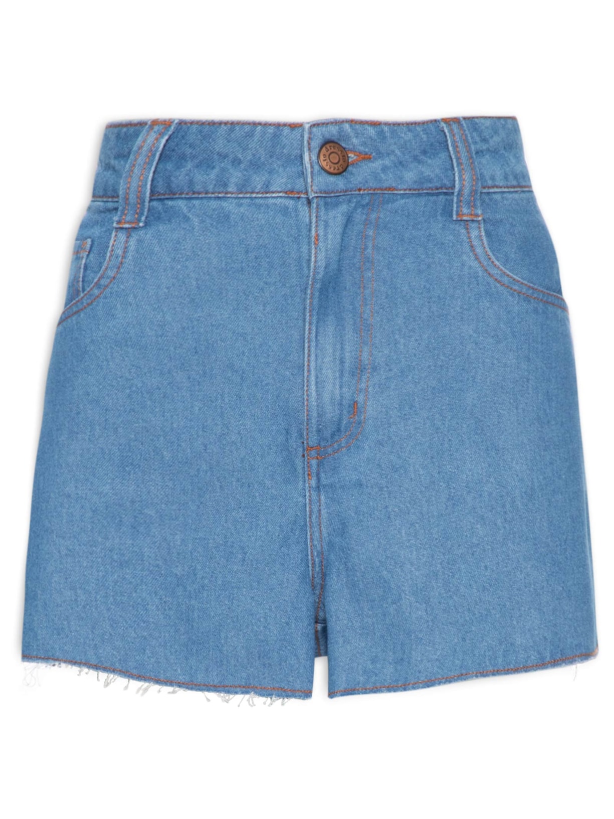Short Feminino Jeans Basic Médio - Azul