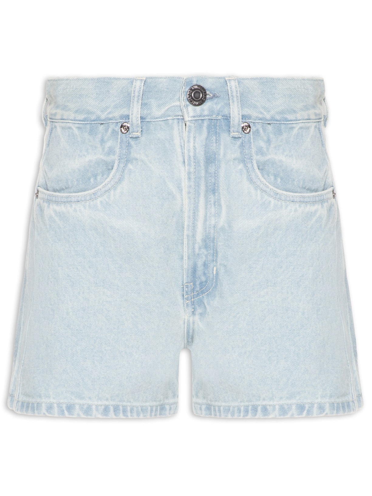Short Feminino Jeans Basic Recorte Lateral - Azul