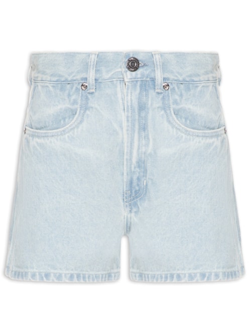 Short Feminino Jeans Basic Recorte Lateral - Azul