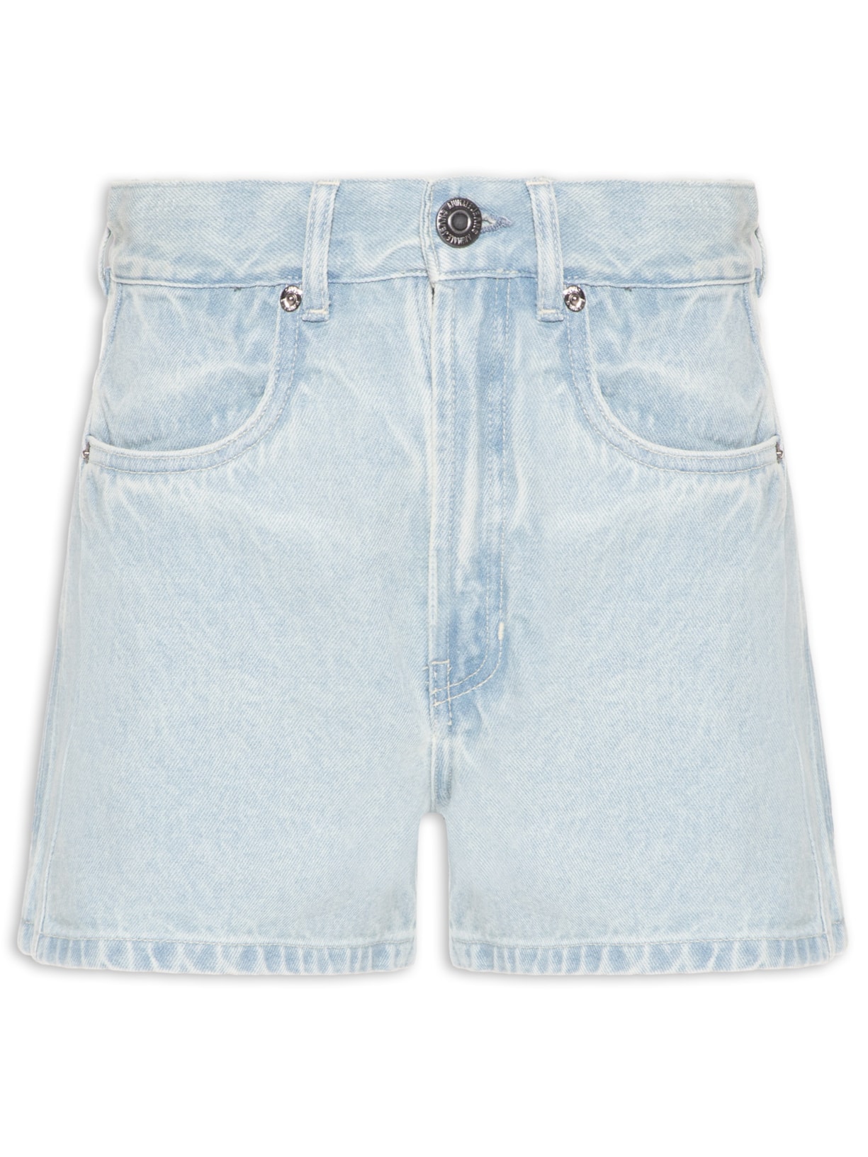 Short Feminino Jeans Basic Recorte Lateral - Azul