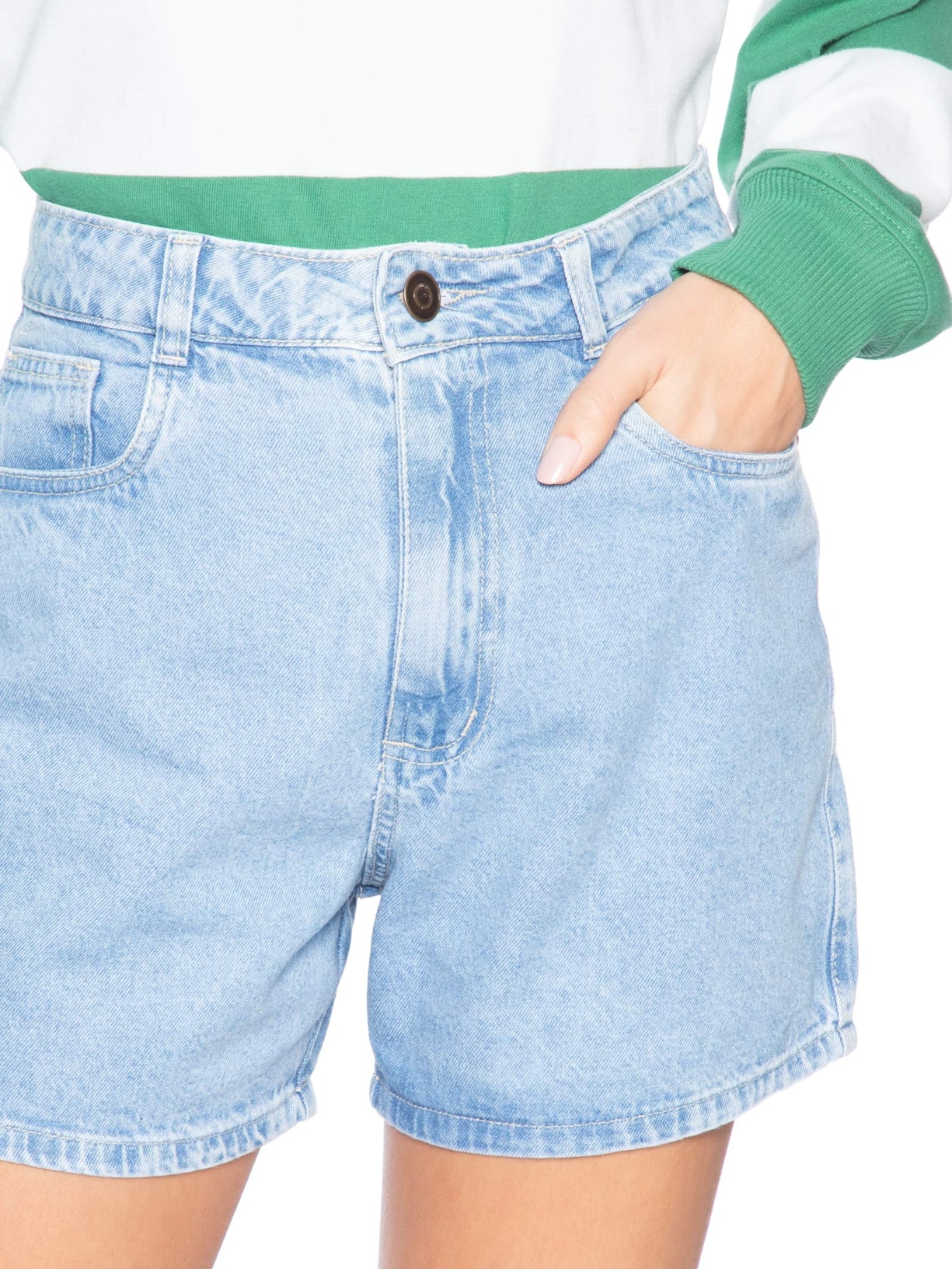 Short Feminino Jeans Básico Azul Basiq