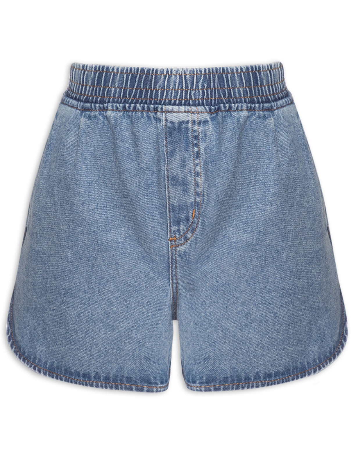Short Feminino Jeans Boxer Azul Maria Filó