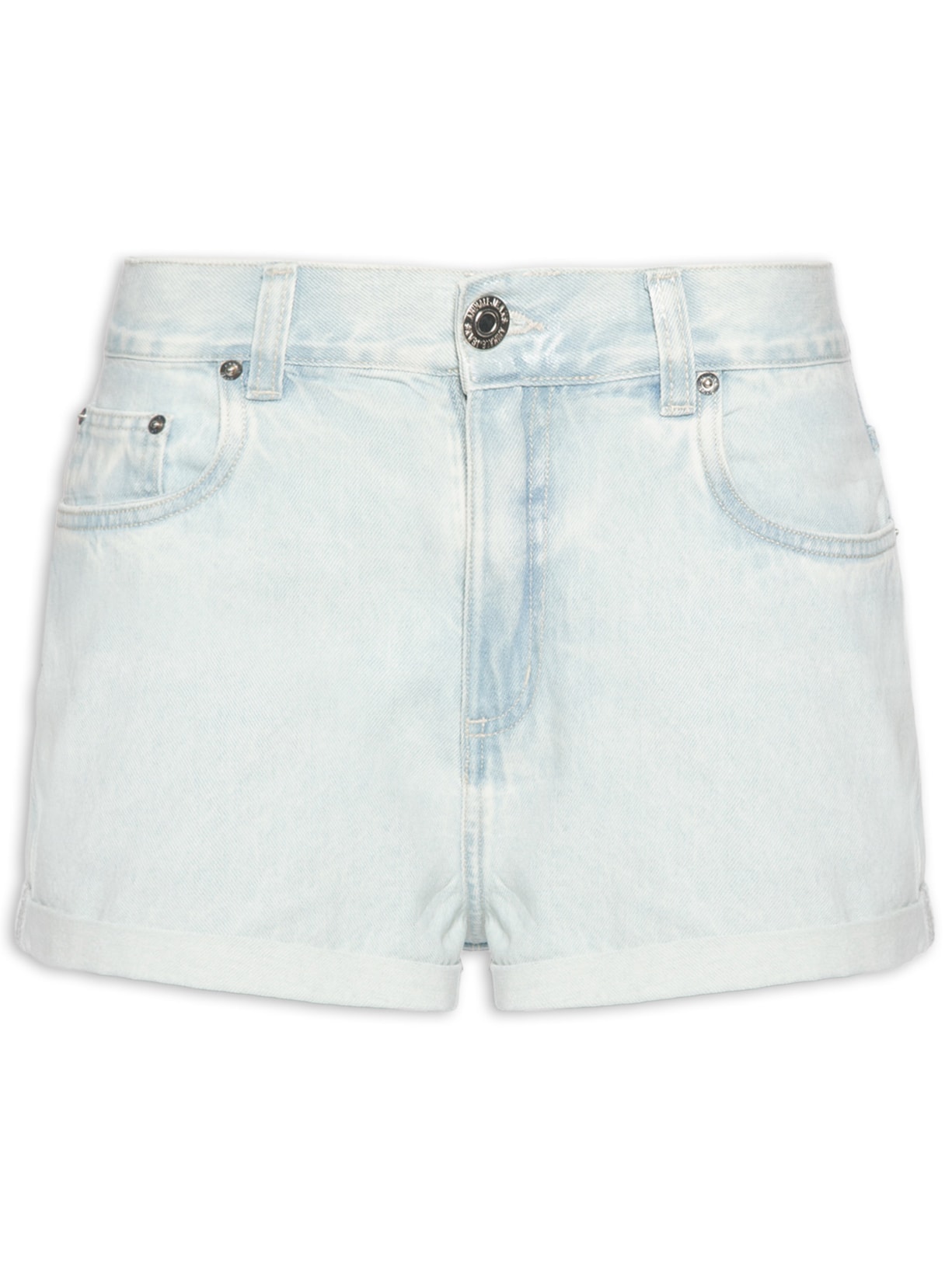 Short Feminino Jeans Boy Resinado - Azul