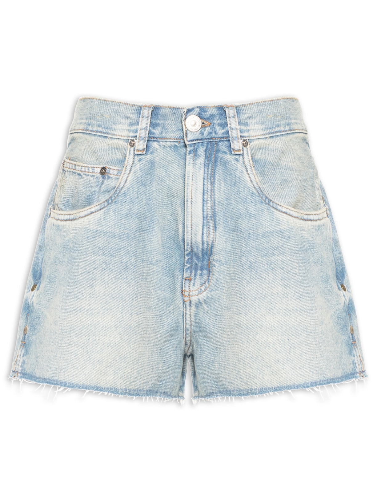 Short Feminino Jeans Boy Tachas Lateral - Azul