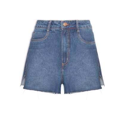 Short Feminino Jeans Boyfriend Dark Fenda - Azul