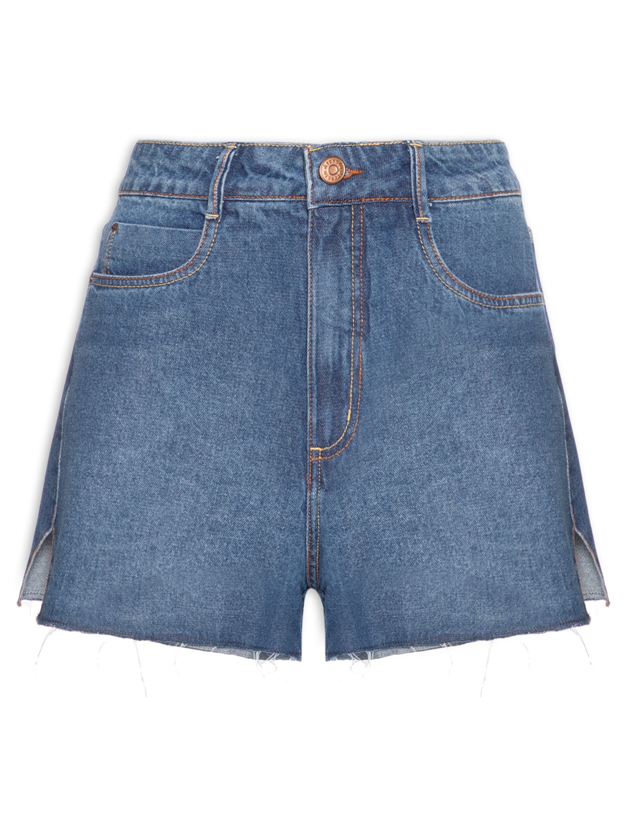 Short Feminino Jeans Boyfriend Dark Fenda - Azul