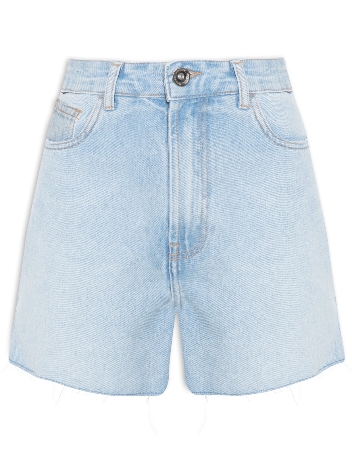 Short Feminino Jeans Claro Barra À Fio - Azul