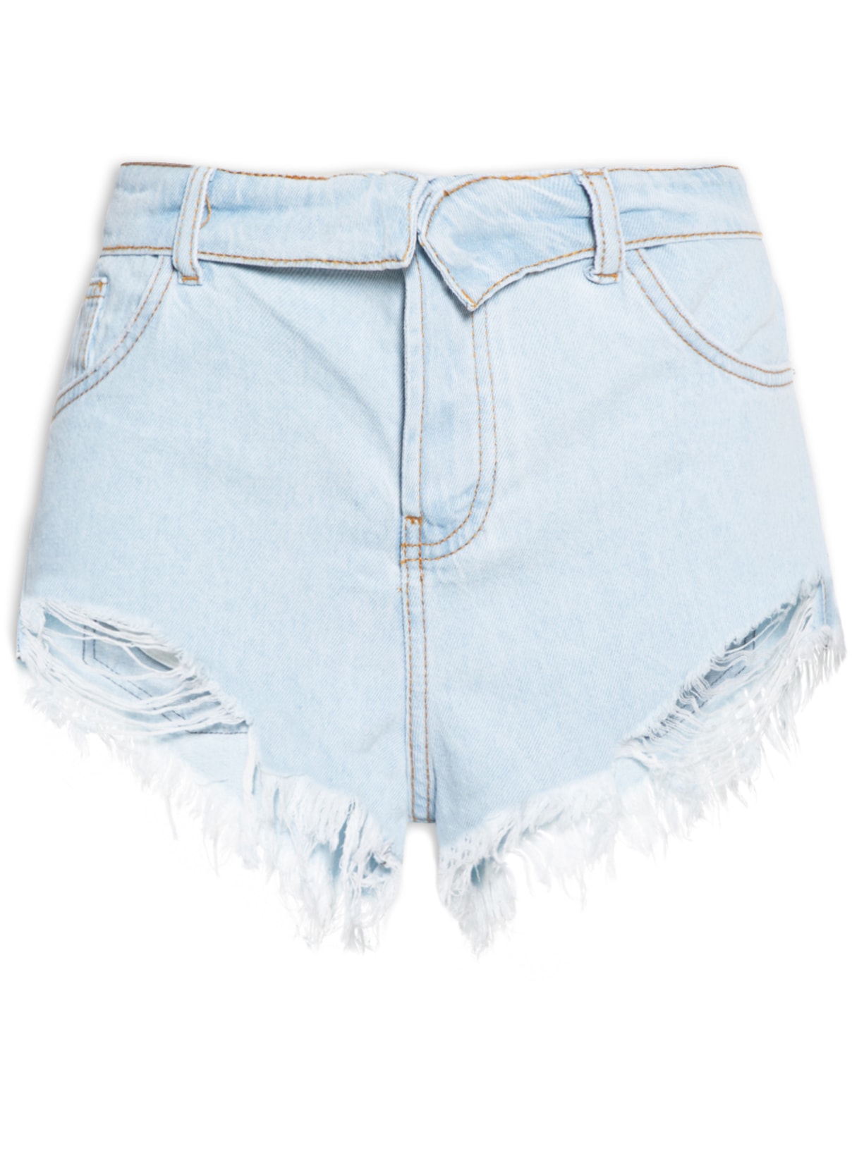 Short Feminino Jeans Cós Virado - Azul