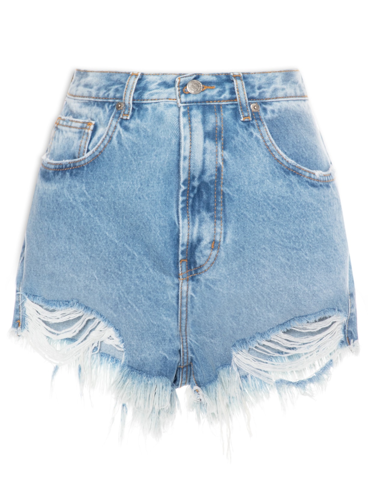 Short Feminino Jeans Curva Azul Farm