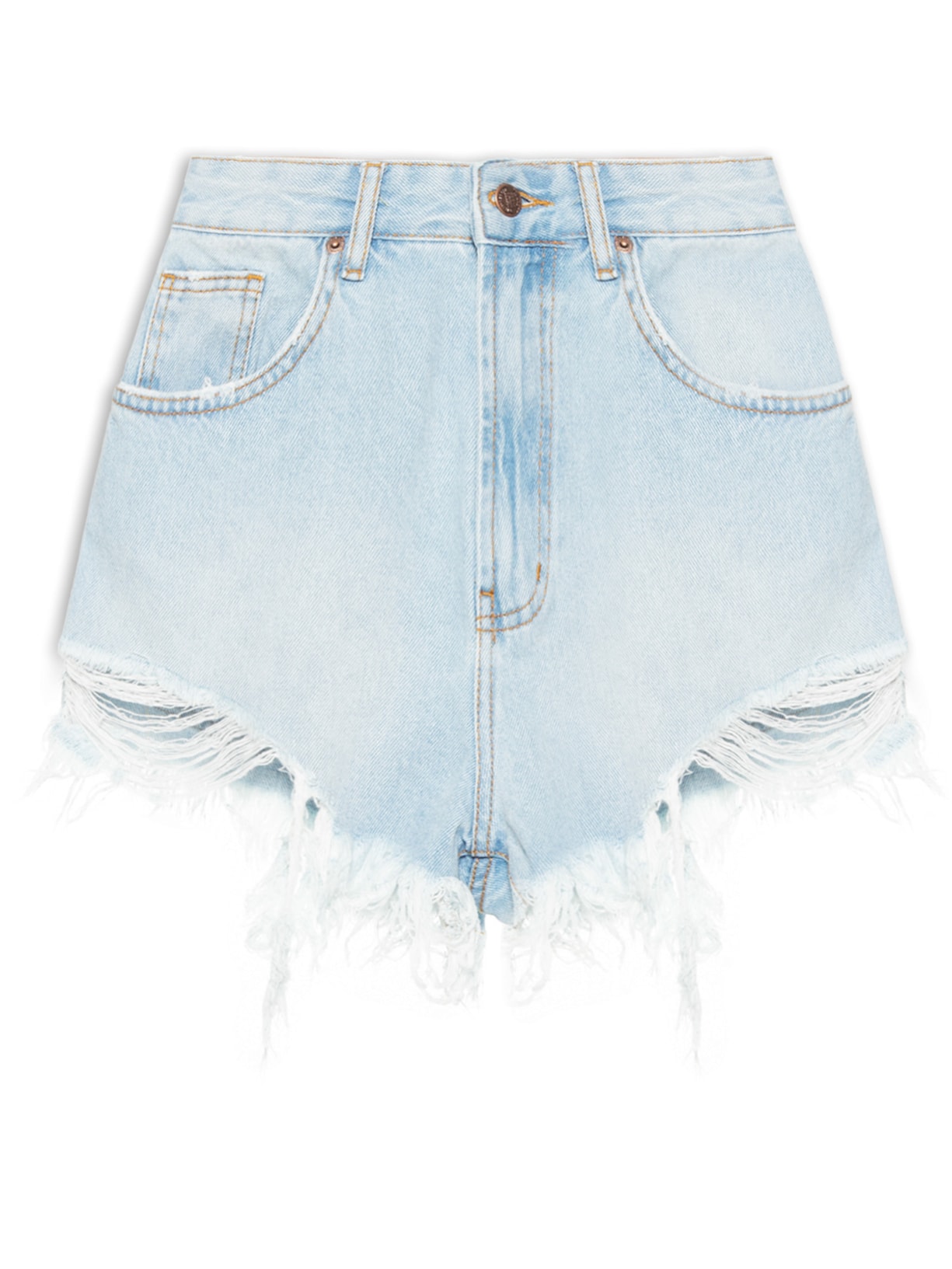 Short Feminino Jeans Curva Claro - Azul