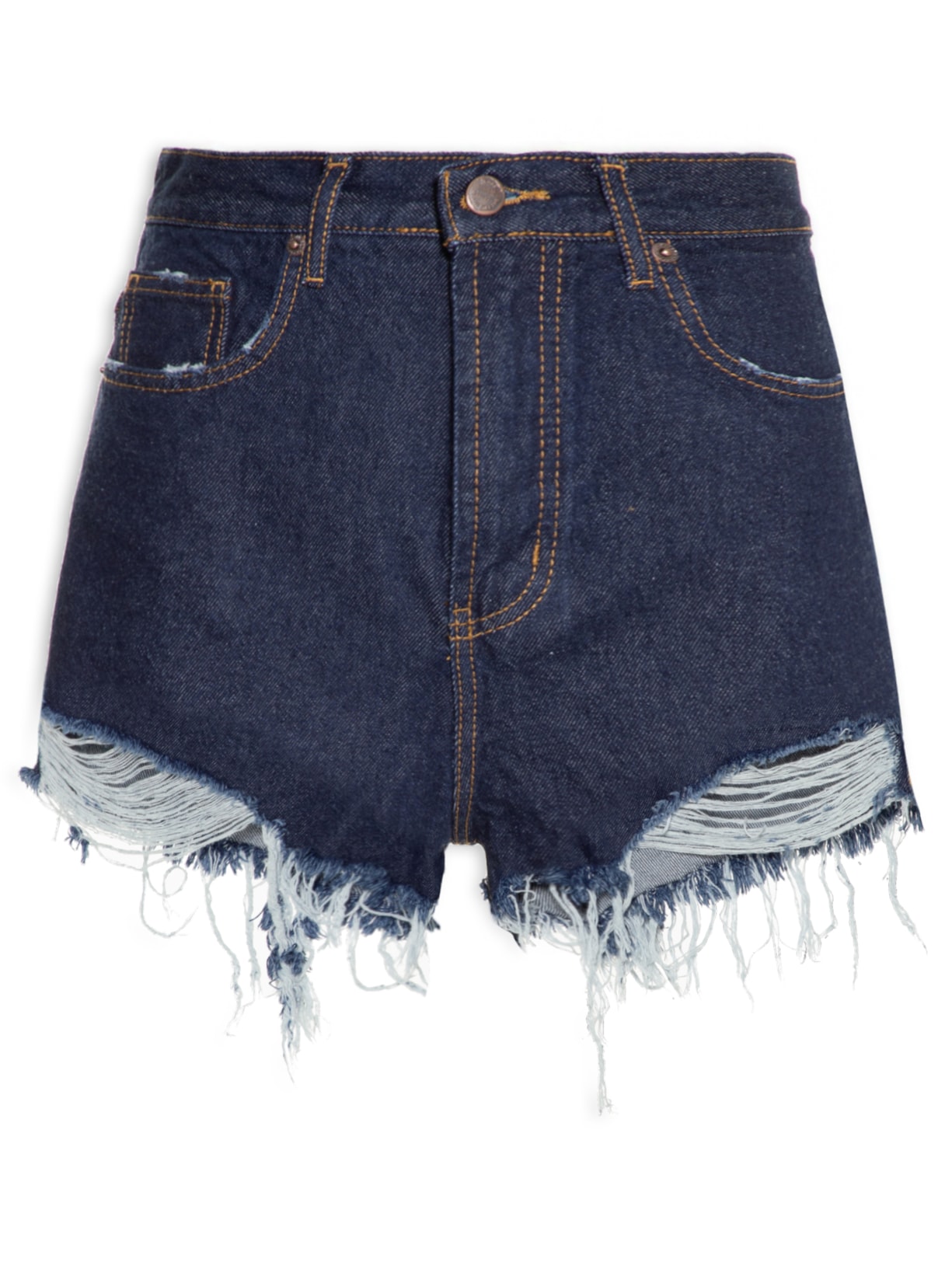 Short Feminino Jeans Curva Dark - Azul