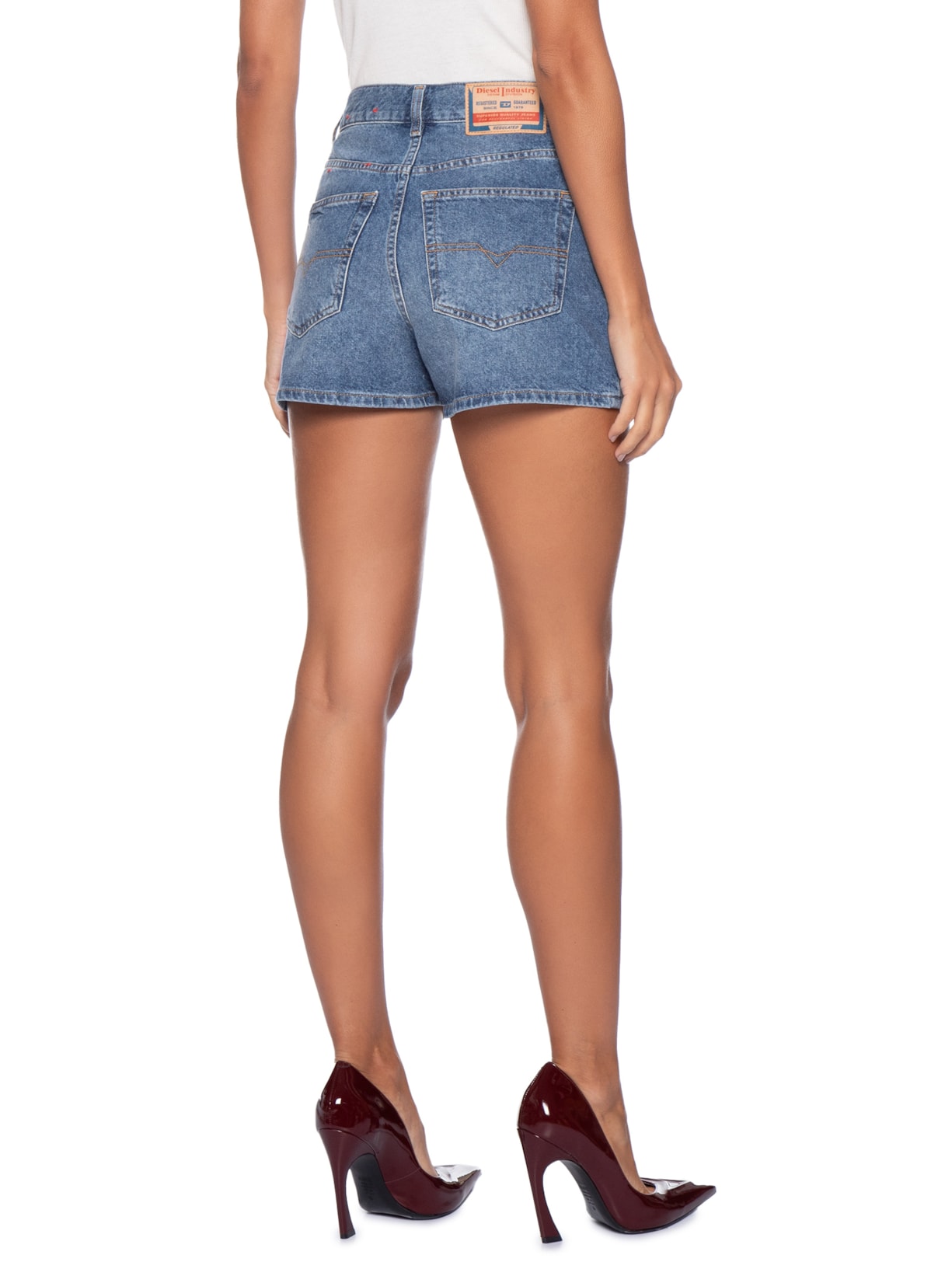 Short Feminino Jeans De-Helios Azul Diesel