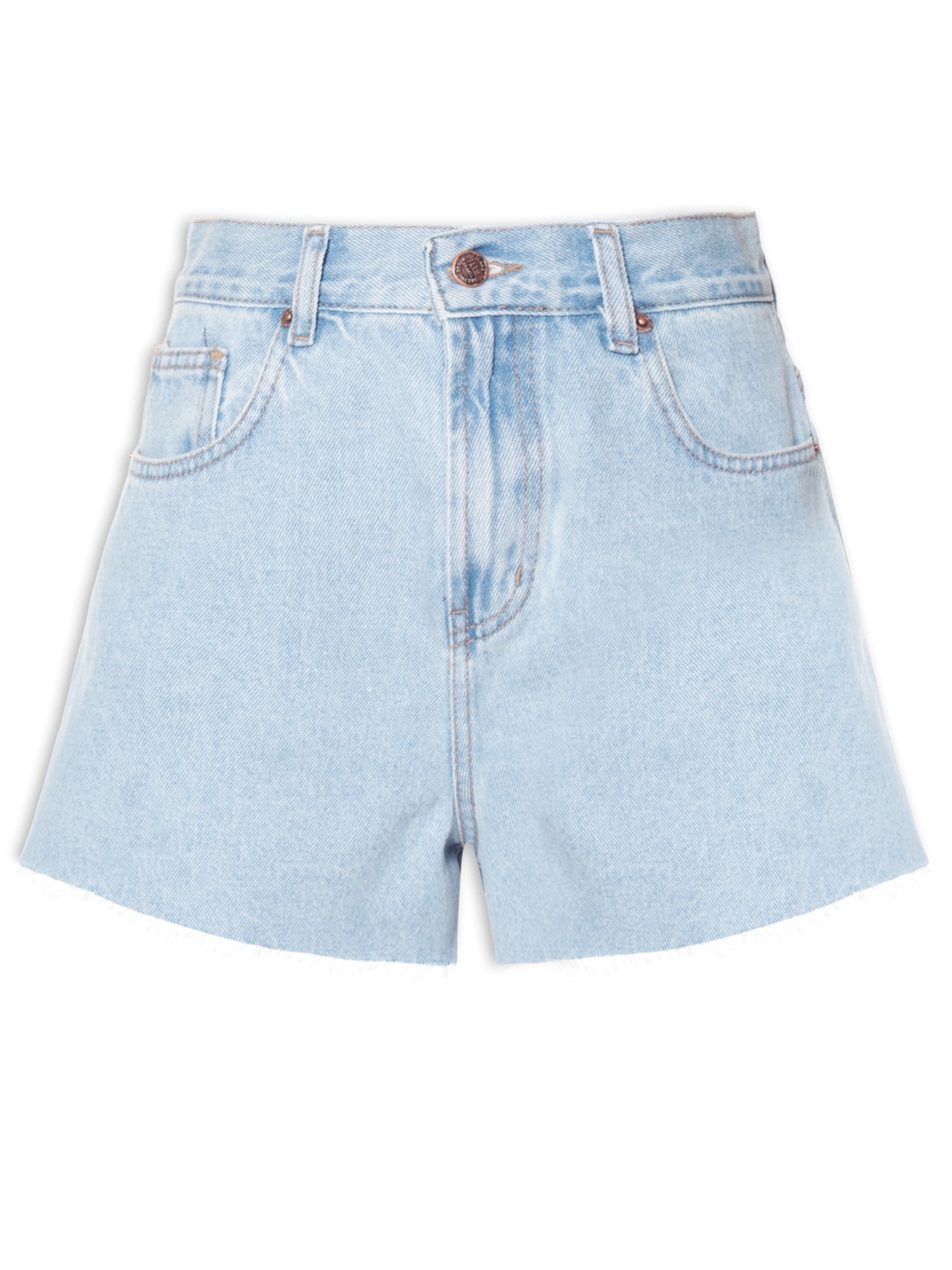 Short Feminino Jeans Evasê - Azul