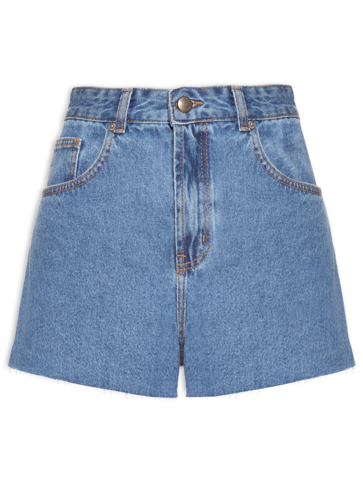Short Feminino Jeans Evasê Azul Farm