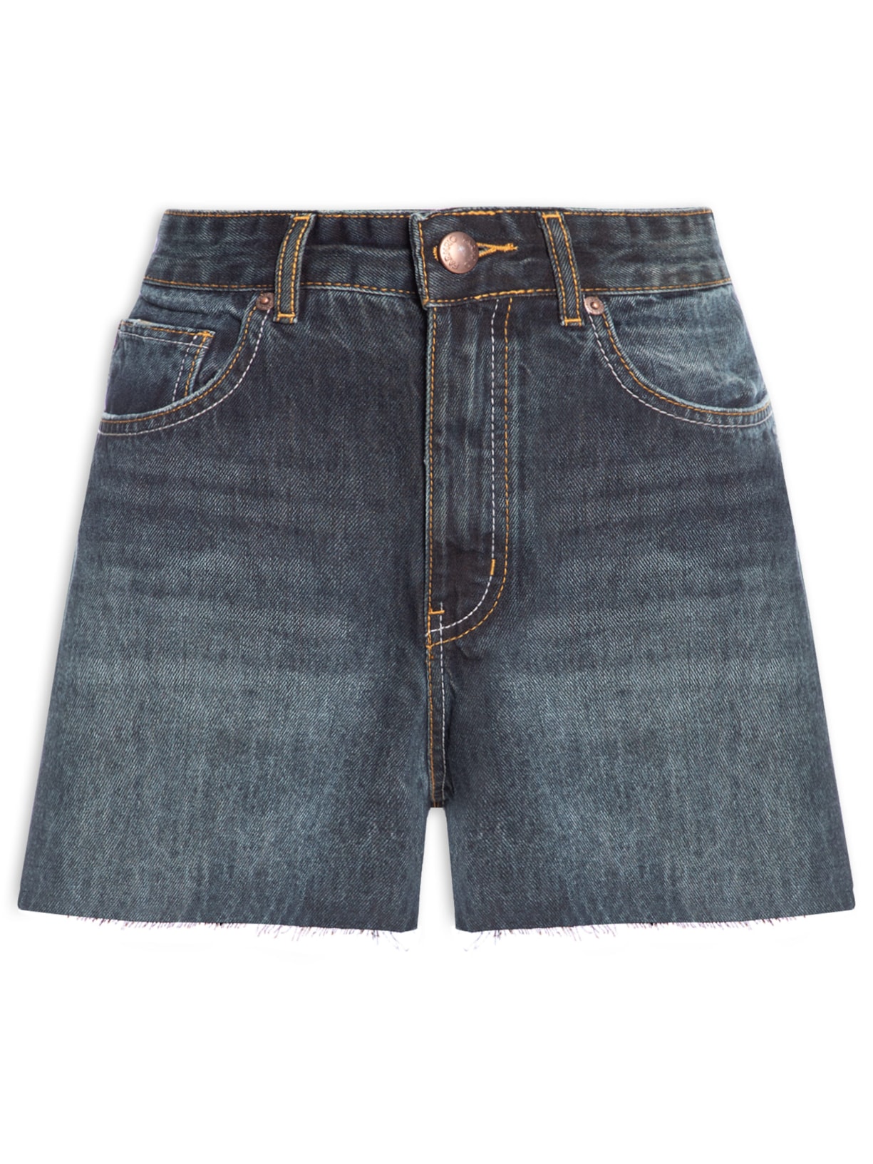 Short Feminino Jeans Evasê Azul Farm