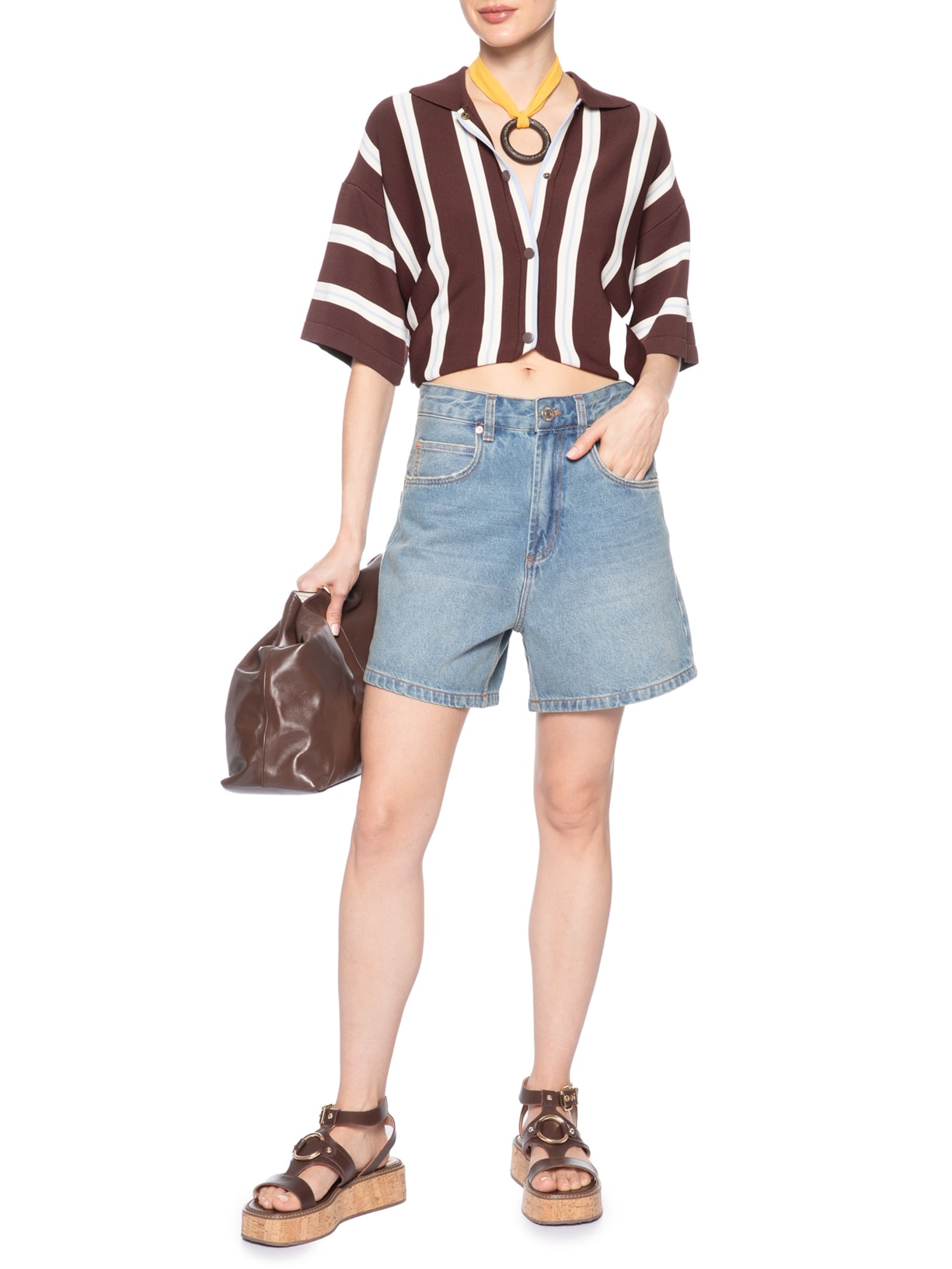 Short Feminino Jeans Mom Pence Costas New New Basic – Azul Animale Jeans