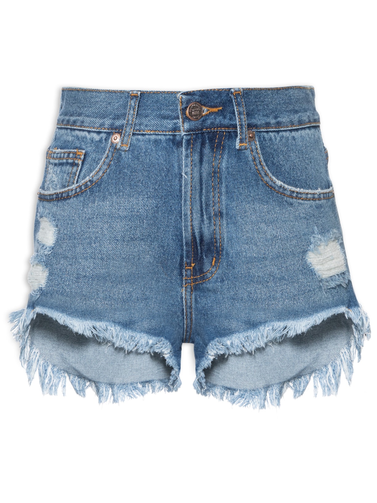 Short Feminino Jeans Mullet - Azul