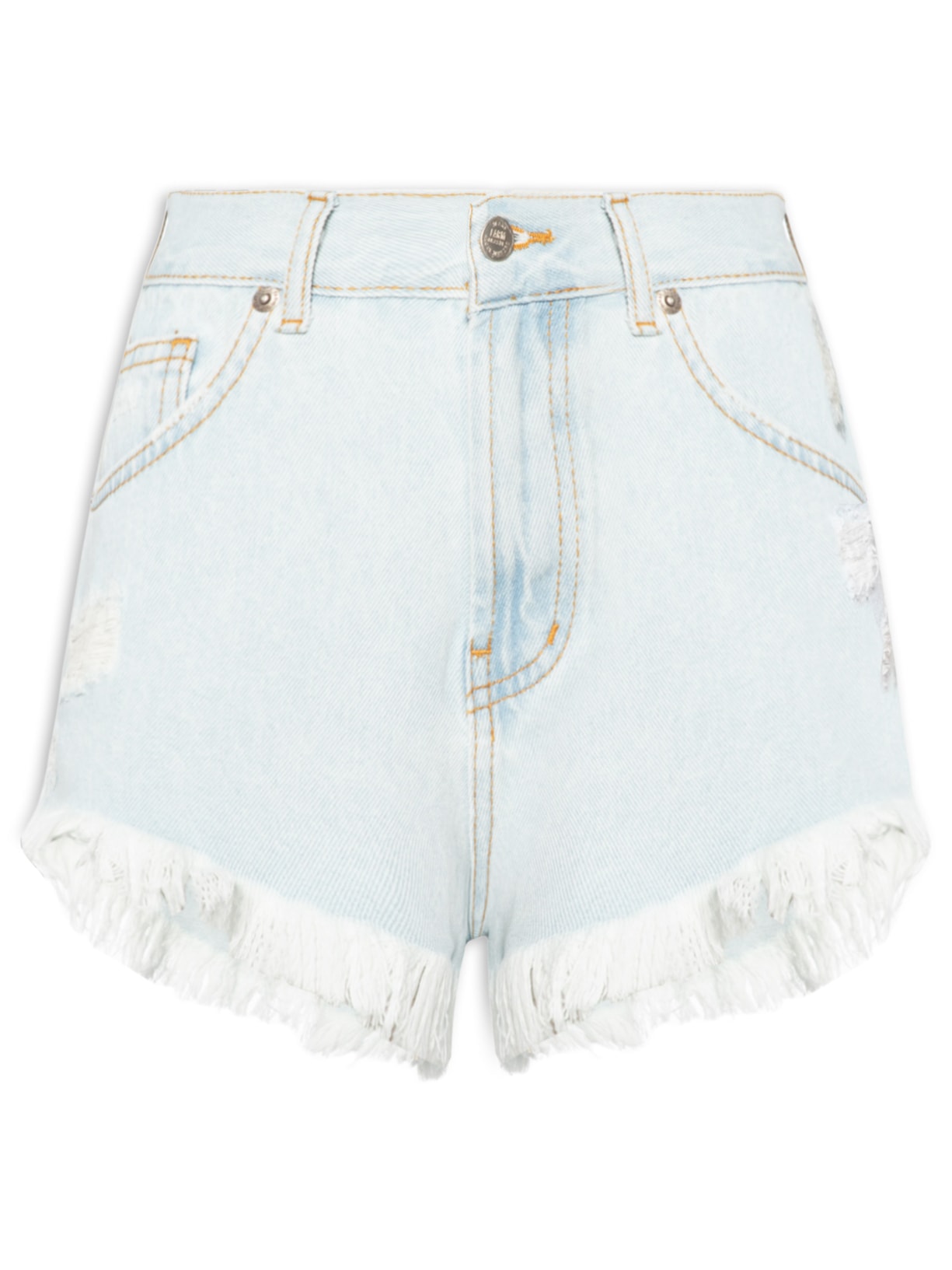 Short Feminino Jeans Mullet Claro - Azul