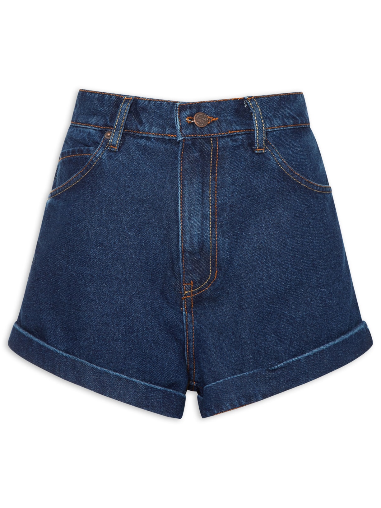 Short Feminino Jeans Pockets Bainha Azul Farm